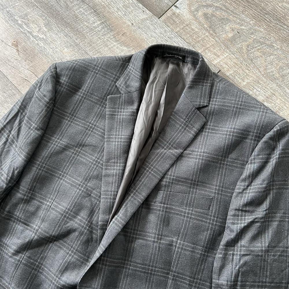 Lauren Ralph Lauren Mens Plaid Wool Silk Blend Sport Coat Blazer Size 48XL